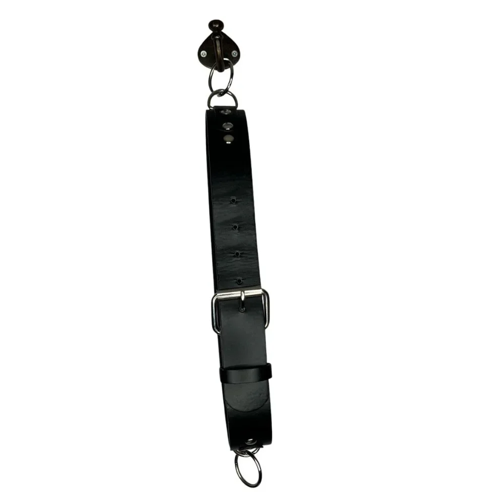 Hot Topic Men's 28 30 Black O-Ring Belt Punk Gothic‎ Bonded Leather Vintage Y2K